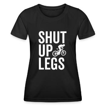 Biking Shut Up Legs - Frauen Funktions-T-Shirt - Schwarz - Vorne - AI Model Female 172 light (172cm)