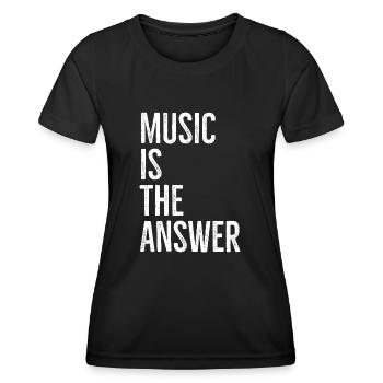 Musik ist die Antwort - Frauen Funktions-T-Shirt - Schwarz - Vorne - AI Model Female 172 light (172cm)