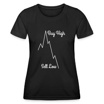 Buy the FKN Dip Financial Meme Finance Exchange - Women's Functional T-Shirt - black - Front - AI Model Female 172 light (172cm)