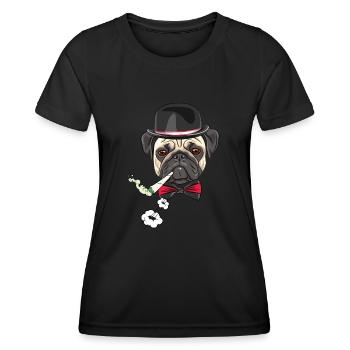 Smoking Pug - Women's Functional T-Shirt - black - Front - AI Model Female 172 light (172cm)