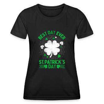 Saint Patrick Best day ever St Patricks day - T-shirt sport Femme - noir - Devant - AI Model Female 172 light (172cm)