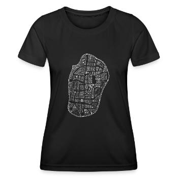 Carte d’une ville médiévale - T-shirt sport Femme - noir - Devant - AI Model Female 172 light (172cm)