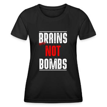 Brains not Bombs - Women's Functional T-Shirt - black - Front - AI Model Female 172 light (172cm)
