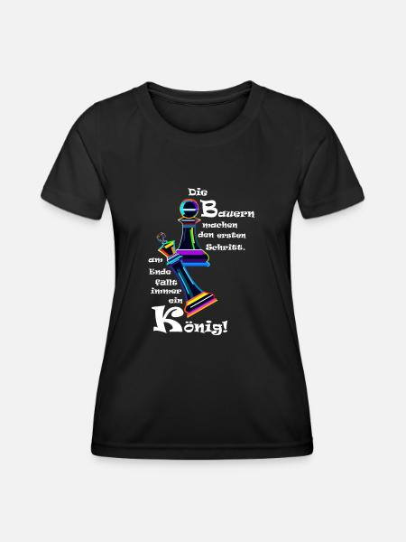 Schach Bauer König - Frauen Funktions-T-Shirt - Schwarz