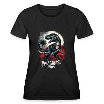 Velociraptor - Frauen Funktions-T-Shirt - Schwarz - Vorne - AI Model Female 172 light (172cm)
