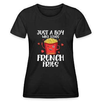 Golden Fry Guy: A Boy's Tasty Adventure - Women's Functional T-Shirt - black - Front - AI Model Female 172 light (172cm)