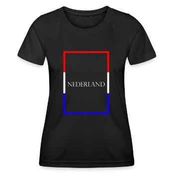 Pays-Bas Neterland, Drapeau de lettrage de déclaration - T-shirt sport Femme - noir - Devant - AI Model Female 172 light (172cm)