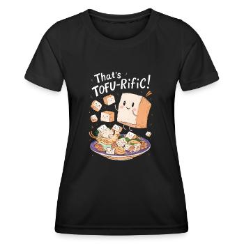 Tofu Lustiges - Frauen Funktions-T-Shirt - Schwarz - Vorne - AI Model Female 172 light (172cm)