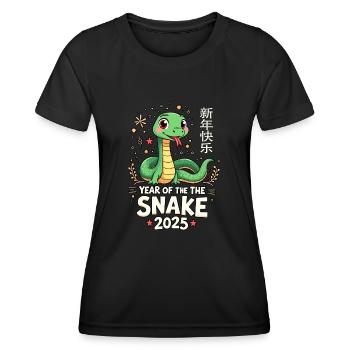 Fête du Nouvel An, Chine du Nouvel An, Année du Serpent - T-shirt sport Femme - noir - Devant - AI Model Female 172 light (172cm)