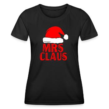 Mrs Santa Claus Christmas partner look Christmas - Women's Functional T-Shirt - black - Front - AI Model Female 172 light (172cm)
