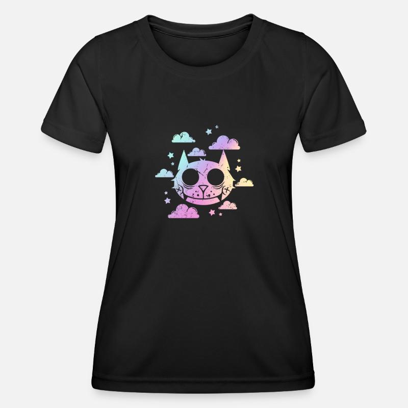 Pastel Goth Cat Aesthetic Gothic Emo E-Girl - Women's Functional T-Shirt - black