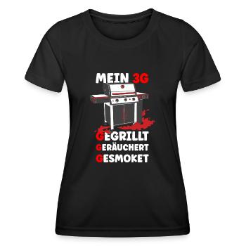 Mein 3G Gegrillt Geräuchert Gesmokt Grillen BBQ - Frauen Funktions-T-Shirt - Schwarz - Vorne - AI Model Female 172 light (172cm)