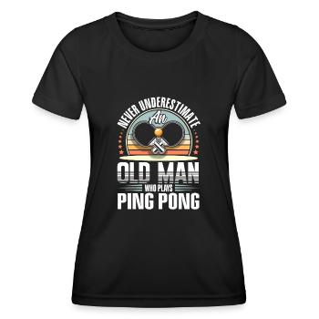 Ping-pong - T-shirt sport Femme - noir - Devant - AI Model Female 172 light (172cm)