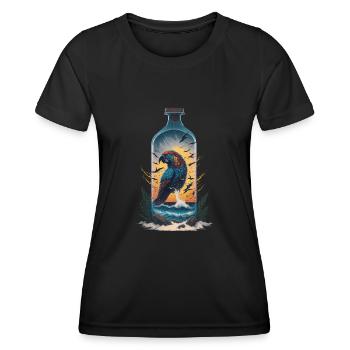Bouteille de perroquet - T-shirt sport Femme - noir - Devant - AI Model Female 172 light (172cm)