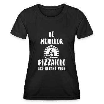 Le meilleur pizzaiolo - T-shirt sport Femme - noir - Devant - AI Model Female 172 light (172cm)