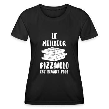 Le meilleur pizzaiolo - T-shirt sport Femme - noir - Devant - AI Model Female 172 light (172cm)