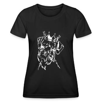 Chien de la couronne de la couronne de Wilsigns - T-shirt sport Femme - noir - Devant - AI Model Female 172 light (172cm)