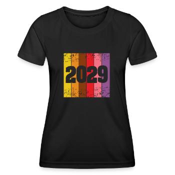 Année 2029 - T-shirt sport Femme - noir - Devant - AI Model Female 172 light (172cm)