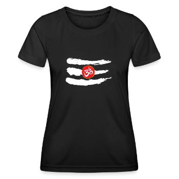 Troisième Oeil Shiva OM Thème blanc - T-shirt sport Femme - noir - Devant - AI Model Female 172 light (172cm)