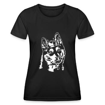 SIBERIAN HUSKY Crown Dogs Chien Wilsigns - T-shirt sport Femme - noir - Devant - AI Model Female 172 light (172cm)