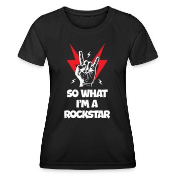 Alors ce que je suis Rockstars - T-shirt sport Femme - noir - Devant - AI Model Female 172 light (172cm)