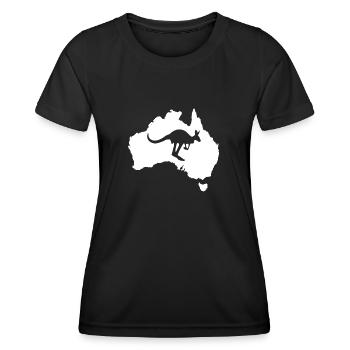 Australie - T-shirt sport Femme - noir - Devant - AI Model Female 172 light (172cm)