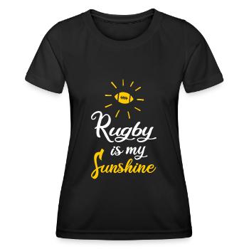 rugby joueur de rugby le rugby est mon soleil - T-shirt sport Femme - noir - Devant - AI Model Female 172 light (172cm)