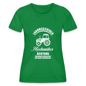 Landmaschinen Mechaniker Spruch - Frauen Funktions-T-Shirt - Kelly Green - Vorne - AI Model Female 172 dark (172cm)