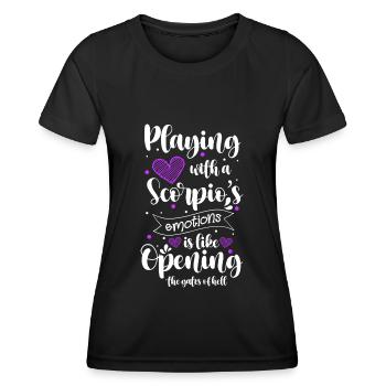 Horoscope Astro Novembre - T-shirt sport Femme - noir - Devant - AI Model Female 172 light (172cm)