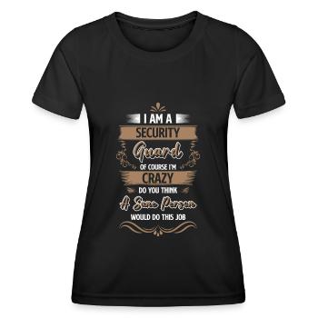 Sécurité Videur de sécurité Garde - T-shirt sport Femme - noir - Devant - AI Model Female 172 light (172cm)