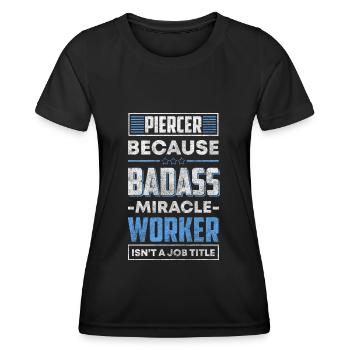 Piercer Kunst Schmuck Schmerz - Frauen Funktions-T-Shirt - Schwarz - Vorne - AI Model Female 172 light (172cm)