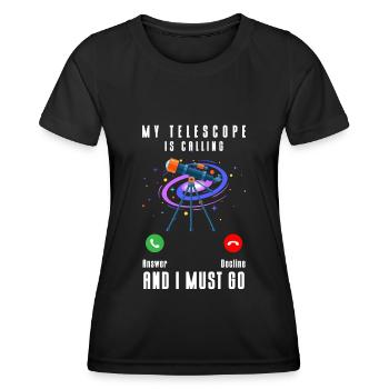 Universe Rocket Astronomer Astronaut - Women's Functional T-Shirt - black - Front - AI Model Female 172 light (172cm)