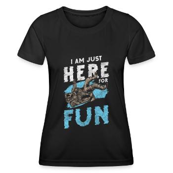 Espace, Lune, Galaxie, Voyage dans l’espace - T-shirt sport Femme - noir - Devant - AI Model Female 172 light (172cm)