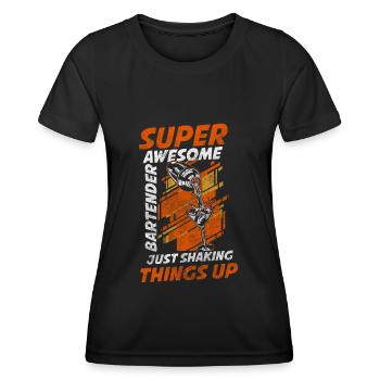 Barkeeper Cocktails Barmann - Frauen Funktions-T-Shirt - Schwarz - Vorne - AI Model Female 172 light (172cm)