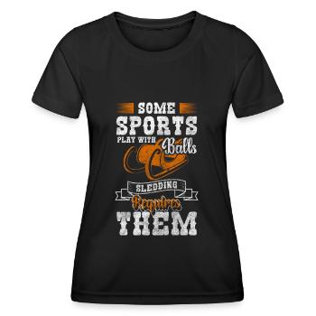 Vacances d’hiver sur les pistes de luge - T-shirt sport Femme - noir - Devant - AI Model Female 172 light (172cm)