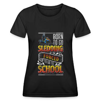 Luge sur neige Vacances en luge sur neige - T-shirt sport Femme - noir - Devant - AI Model Female 172 light (172cm)