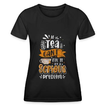 Teeliebhaber Erholung Teekanne - Frauen Funktions-T-Shirt - Schwarz - Vorne - AI Model Female 172 light (172cm)