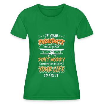 Skydiver, Jump, Flying, Paragliding - Women's Functional T-Shirt - kelly green - Front - AI Model Female 172 dark (172cm)