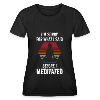 Méditation Guérison Namaste Conscience - T-shirt sport Femme - noir - Devant - AI Model Female 172 light (172cm)