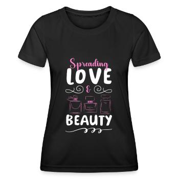 Parfum Odeur Parfum Spray Amoureux - T-shirt sport Femme - noir - Devant - AI Model Female 172 light (172cm)