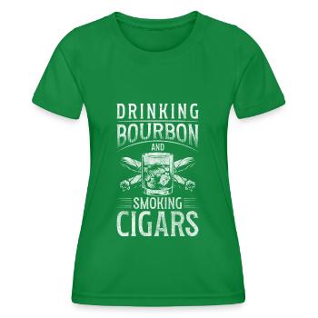 Rauchen Qualmen Rauchverbot Nervös - Frauen Funktions-T-Shirt - Kelly Green - Vorne - AI Model Female 172 dark (172cm)
