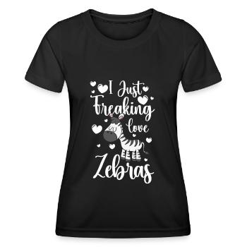 Zebra Africa Animal Welfare Steppe Zebra - Women's Functional T-Shirt - black - Front - AI Model Female 172 light (172cm)
