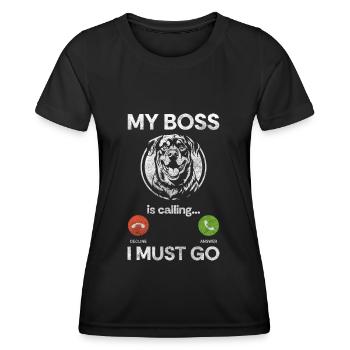 Rassehund Kampfhund Frauchen Kämpfer - Frauen Funktions-T-Shirt - Schwarz - Vorne - AI Model Female 172 light (172cm)