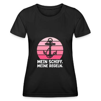 Segeln Seglerin Kapitänin - Frauen Funktions-T-Shirt - Schwarz - Vorne - AI Model Female 172 light (172cm)