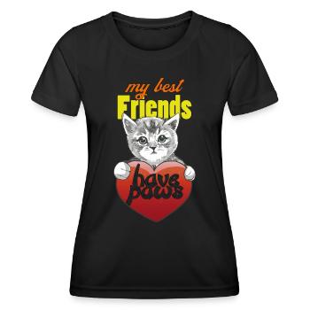 Cat Paw Cats Cat Lover Cat Owner - Women's Functional T-Shirt - black - Front - AI Model Female 172 light (172cm)