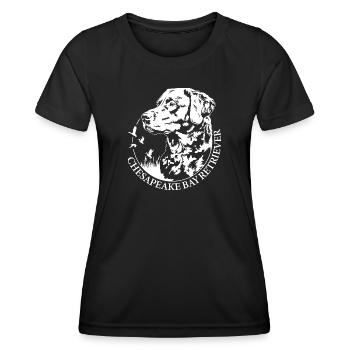 Chesapeake Bay Retriever Portrait Hunde Wilsigns - Frauen Funktions-T-Shirt - Schwarz - Vorne - AI Model Female 172 light (172cm)