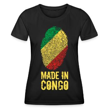Made In Congo / Kongo - Frauen Funktions-T-Shirt - Schwarz - Vorne - AI Model Female 172 light (172cm)