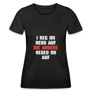 Schwäbisch Ich reg mich nicht auf Schwabe Geschenk - Frauen Funktions-T-Shirt - Schwarz - Vorne - AI Model Female 172 light (172cm)