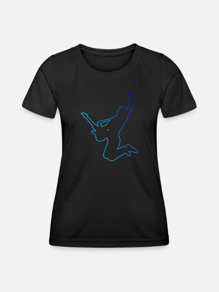 Women's Electric Guitar classical guitar Guitar - Women's Functional T-Shirt - black