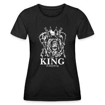 BOUVIER DES FLANDRES King Hundespruch Wilsigns - Frauen Funktions-T-Shirt - Schwarz - Vorne - AI Model Female 172 light (172cm)
